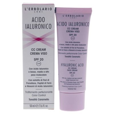 L&#39;Erbolario - Hyaluronic Acid - Caramel Hue CC Face Cream - Even Out Complexion &amp; Minimize Blemishes - Spf 20 - Cruelty Free - Dermatologically Tested, 1.6 oz