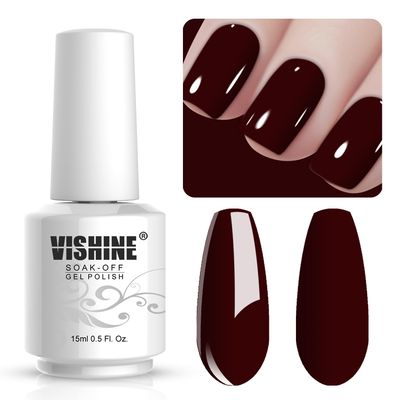 Vishine Gelpolish Professional UV LED Soak Off Varnish Color Gel Nail Polish Manicure Salon Dark Red(1418)