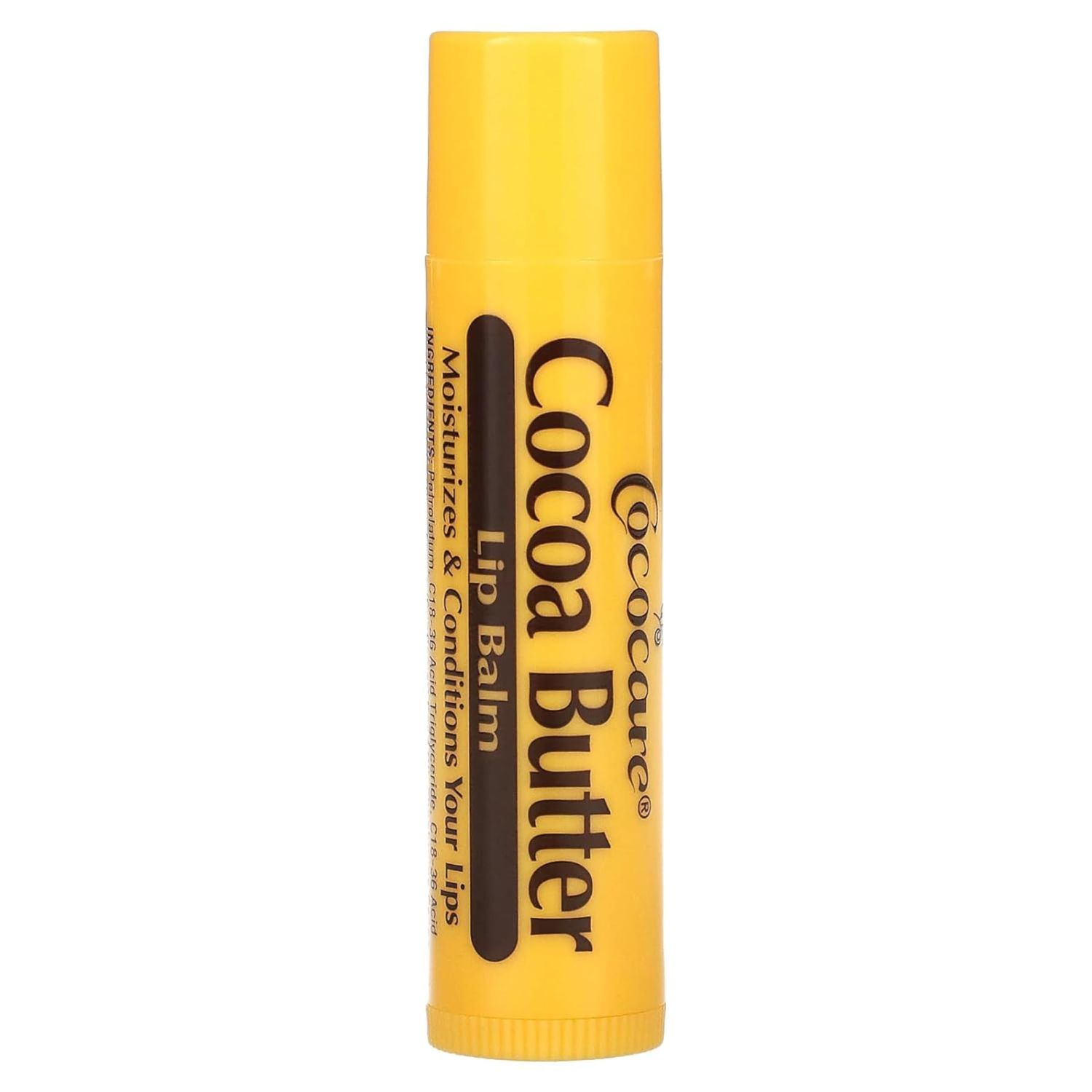 Cococare Cocoa Butter Lip Balm - The Little Yellow Stick Enriched with Natural Cocoa Butter - Conditions &amp; Protects Lips with Hydrating Formula - 0.15oz (Pack of 4)