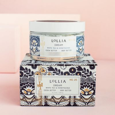 LOLLIA Dream Body Butter, 5.5 oz. - White Tea & Honeysuckle Fragrance - Shea Butter & Cocoa Butter, Body Lotion for Women, Hydrating & Smooth Body Moisturizer