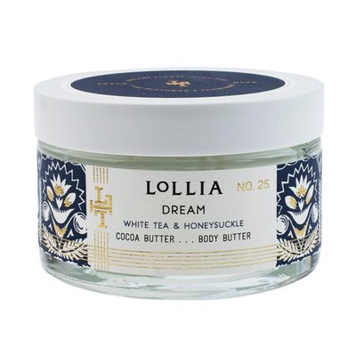 LOLLIA Dream Body Butter, 5.5 oz. - White Tea &amp; Honeysuckle Fragrance - Shea Butter &amp; Cocoa Butter, Body Lotion for Women, Hydrating &amp; Smooth Body Moisturizer