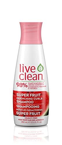 Live Clean Shampoo, Super Fruit Waters Quenching Curls, 12 Oz