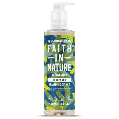 Faith In Nature Natural Seaweed and Citrus Hand Wash, Detoxifying, Vegan and Cruelty Free, No SLS or Parabens, 400 ml
