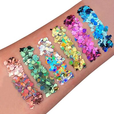 Moon Glitter Holographic Glitter Shapes 100% Cosmetic Glitter for Face, Body, Nails, Hair and Lips - 0.10oz - Boxset
