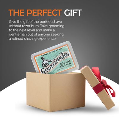 Gentleman Jon 3.7 Ounce Alum Block in Plastic Case | Upgrade Your Shave - Soothing Aftershave Solution for Shaving Razor Burn Relief - Travel Friendly Durable Plastic Case Included