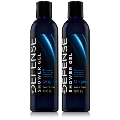 Defense Soap Organic Tea Tree Body Wash | All Natural Shower Gel with Tea Tree Oil, Eucalyptus Oil, and Aloe Vera. Wrestling Inspired, For All Mens &amp; Womens Skin Types. 8 oz (Pack of 2)