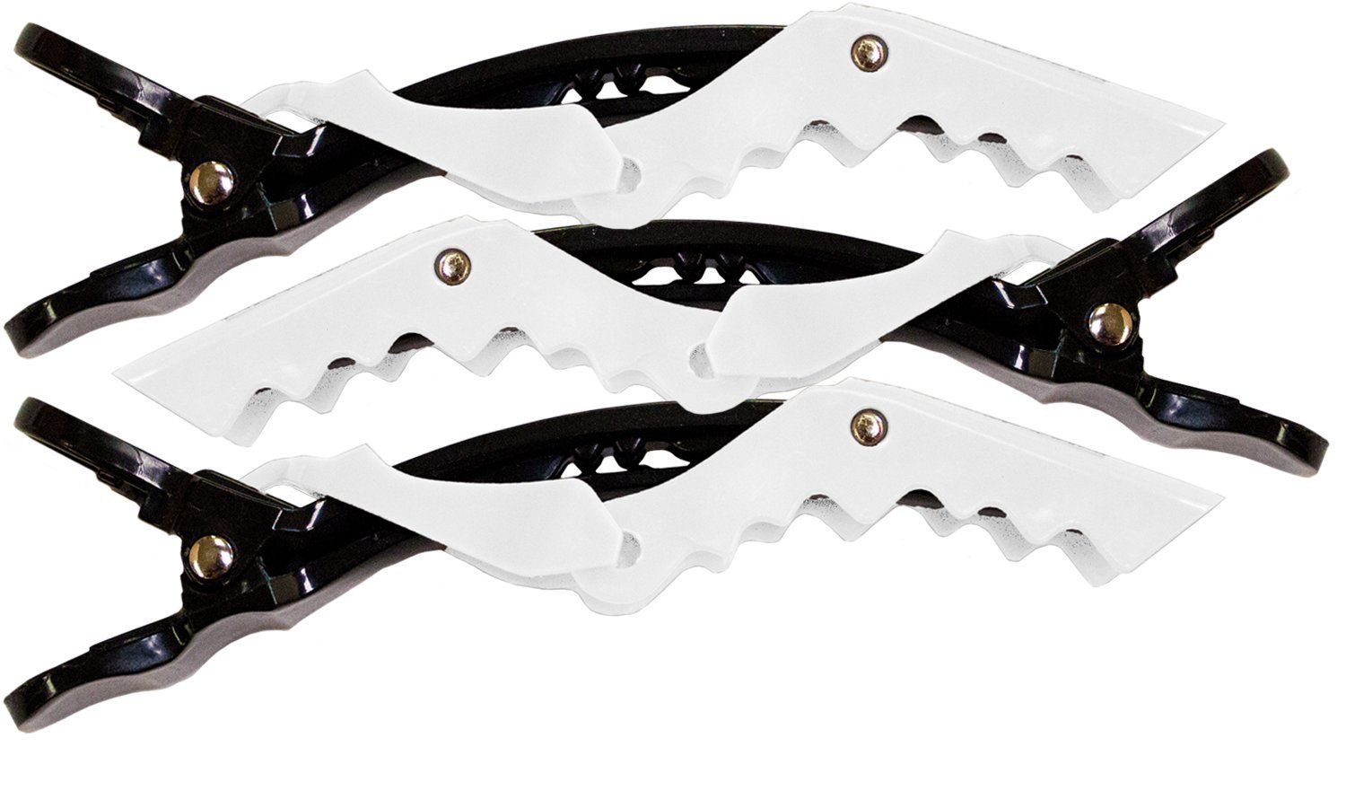 Mia Super Clamps Professional Series-Hair Sectioning Clamps For Drying, Styling, Make Up Application-Black &amp; White Color (4 pcs)