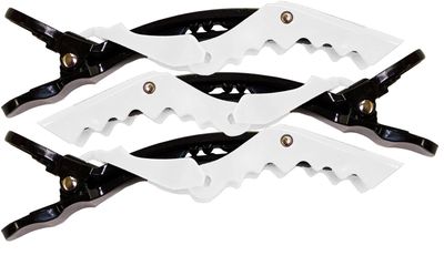 Mia Super Clamps Professional Series-Hair Sectioning Clamps For Drying, Styling, Make Up Application-Black &amp; White Color (4 pcs)