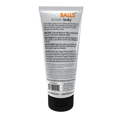 Fresh BALLS Lotion - Men's Anti-Chafing Soothing Cream to Powder - Ball Deodorant and Hygiene for Groin Area - The Original Anti Chafe Cream for Men, 3.4 fl oz