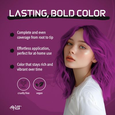 Splat Berry Blast Semi Permanent Hair Dye Kit with Bleach, 1 Application, Includes Purple Pink Hair Dye, Oxide & Bleach Powder, Vegan & Cruelty Free Hair Color