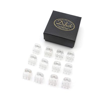 Dofash 12Pcs(Clear) Small Mini Hair Claw Clips Plastic 1.8Cm Hair Accessories For Girls