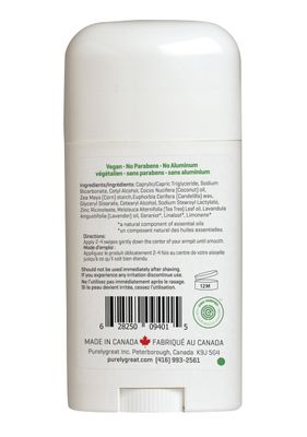 Purelygreat Natural Deodorant Stick - Tea Tree - EWG Verified - Vegan, Cruelty Free - No Aluminum, No Parabens - Essential Oils