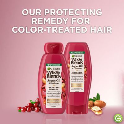 Garnier Whole Blends Color Care Conditioner with Argan Oil &amp; Cranberry Extracts, 12.5 Fl Oz, 1 Count (Packaging May Vary)