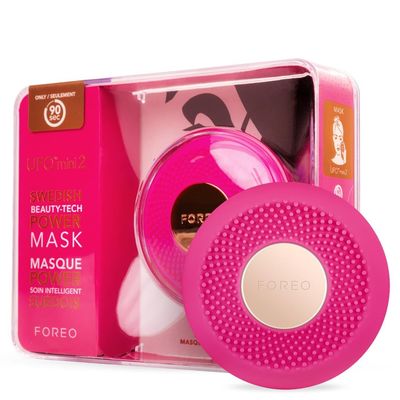FOREO UFO mini 2 Face Mask Treatment Complete Facial - Red Light for Face - Warming - Face Moisturizer - Dark Spot &amp; Acne Scar Treatment for Face - Nourishing- Fuchsia