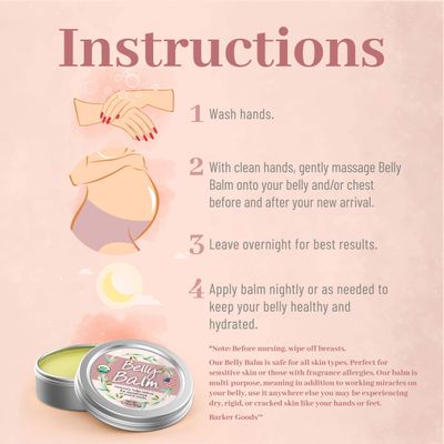 Organic Belly Balm - Natural, Made in USA, &amp; USDA Certified Stretch Mark Cream to Moisturize, Protect, &amp; Heal Skin Before &amp; After Arrival