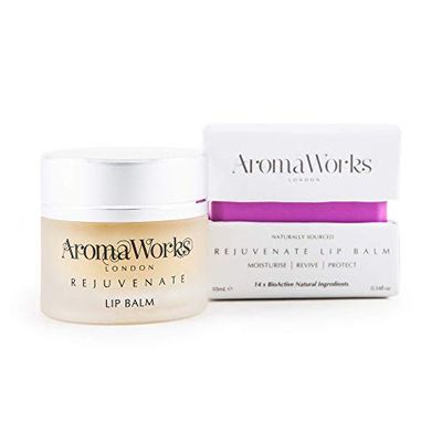 AromaWorks London Rejuvenate Lip Balm - Highly Moisturising Treatment For Lips - Protects Against All Weather Conditions - Contains Jojoba Wax, Shea Butter And Castor Oil - 0.34 Oz