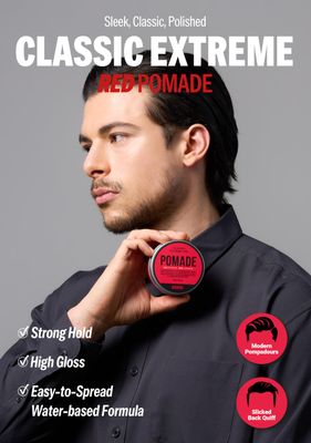 DASHU Classic Extreme Red Pomade 3.5oz - Strong Hold &amp; High Shine for Hairstyling