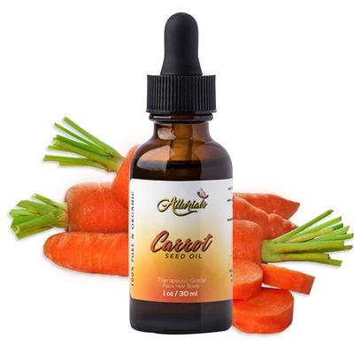 Allurials Carrot Seed Oil - 100% Pure &amp; Organic, Unrefined, Cold Pressed, All Natural, aceite de zanahoria - Daucus Carota- Essential Carrot Moisturizer for Skin, Face and Hair Growth (1 Oz)
