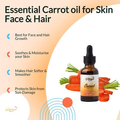 Allurials Carrot Seed Oil - 100% Pure &amp; Organic, Unrefined, Cold Pressed, All Natural, aceite de zanahoria - Daucus Carota- Essential Carrot Moisturizer for Skin, Face and Hair Growth (1 Oz)
