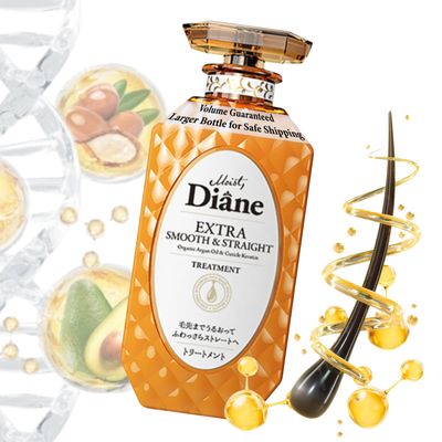 Moist Diane Perfect Beauty Extra Smooth &amp; Straight Dry Scalp &amp; Hair Treatment/Conditioner for Women &amp; Men, Organic Keratin Scalp Moisturizing Treatment for Hair Care from Japan, 15.2 fl oz/450mL