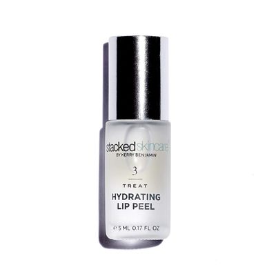 StackedSkincare Hydrating Lip Peel, Glycolic Acid Exfoliator for Chapped Lips, Soften and Smooth Dry Lips, Vegan, 0.17 Fl Oz
