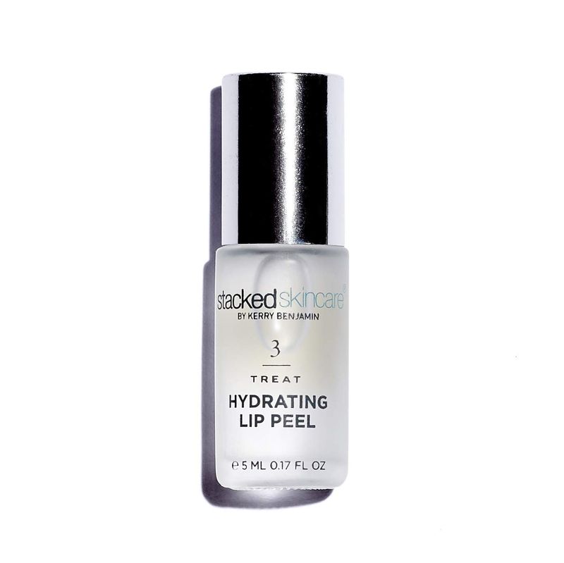 StackedSkincare Hydrating Lip Peel, Glycolic Acid Exfoliator for Chapped Lips, Soften and Smooth Dry Lips, Vegan, 0.17 Fl Oz