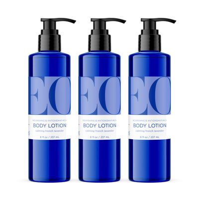 EO Body Lotion, 8 Ounce (Pack of 3), French Lavender, Organic Plant-Based, Botanical Extracts, Vitamin E with Pure Essential Oils