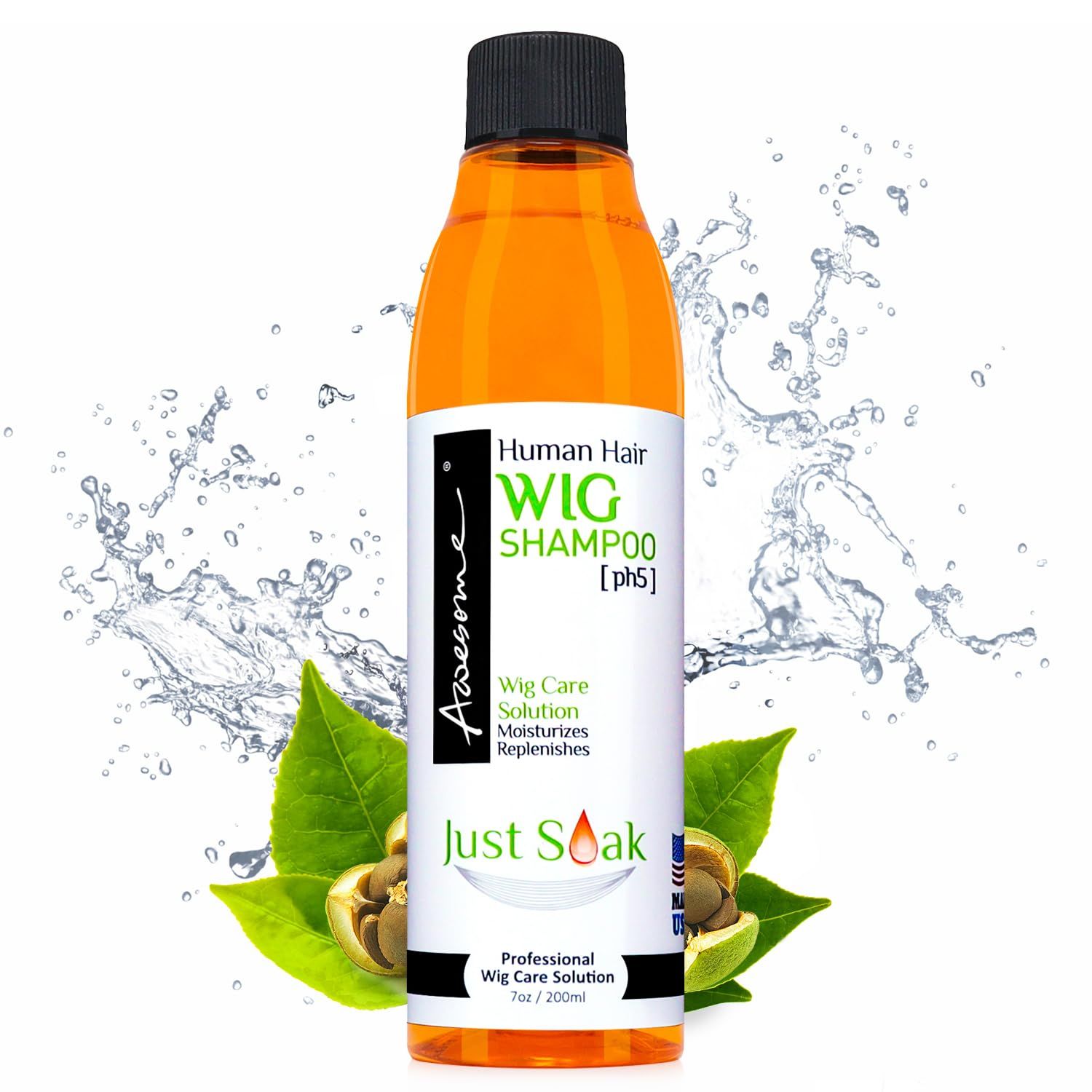 Awesome Human Hair Wig Shampoo, pH5, Wig Care Solution, Adds Body &amp; Volume, Promotes Silkiness and Shine, Detangle Wig &amp; Easy Combing, Provides Freshness Feeling (7 fl oz)