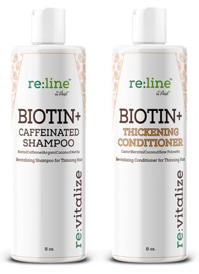 Biotin DHT Blocker Shampoo and Conditioner - Hair Growth Formula for Men and Women with Caffeine for Volume and Thickening Fine Hair