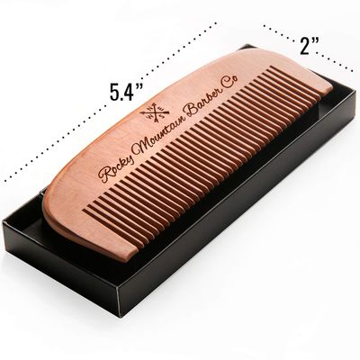 Hair Comb - Wood with Anti-Static &amp; No Snag Handmade Brush for Beard, Head Hair, Mustache with Design in Gift Box