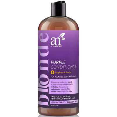 Artnaturals Purple Conditioner - (16 Fl Oz / 473ml) - Protects, Balances and Tones - Bleached, Color Treated, Silver, Brassy and Blonde Hair - Sulfate Free