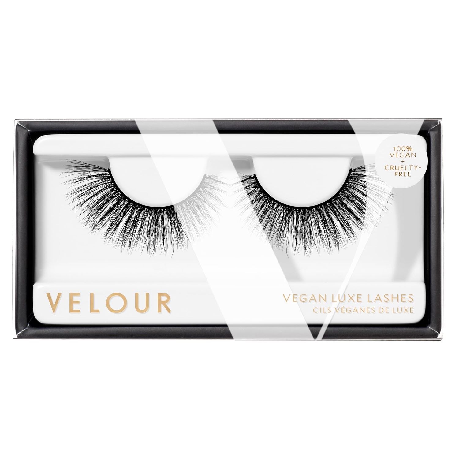 Velour Vegan Luxe Eyelashes - Luxurious Natural False Lashes - Lightweight, Reusable, Handmade Fake Lash Extensions - Wear up to 25 Times - 100% Vegan Mink, Soft and Comfortable, All Eye Shapes