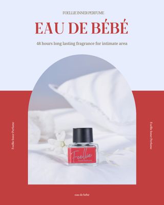 [Foellie] eau de bebe - Feminine Inner Beauty Perfume (for Underwear), Soft Red Musk Scents Fragrance, 5ml(0.169 fl oz)