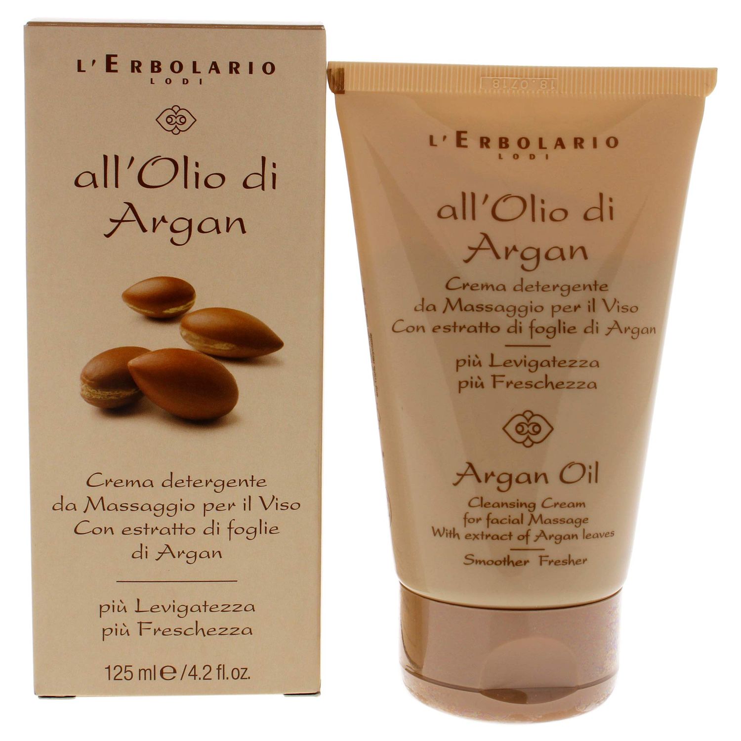 L&#39;Erbolario Argan Oil Cleansing Cream - With Extract Of Argan Leaves For All Skin Types - Perfect For Make-Up Removal - Leaves Your Skin Fresh, Radiant And Incredibly Soft - 4.2 Oz Cleanser
