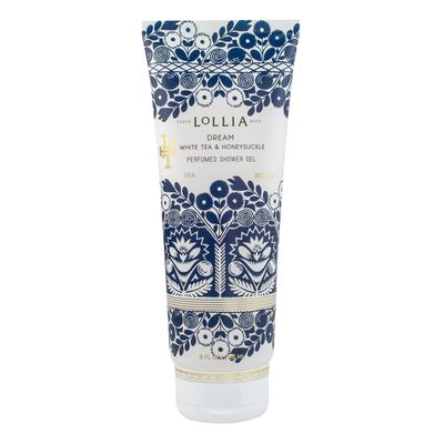 LOLLIA Dream Shower Gel, 8 fl. oz. - White Tea &amp; Honeysuckle - Scented Shower Gel Body Wash, Shea Butter Body Wash, Bath Wash for Women, Beautiful Shower Gel, Moisturizing Body Wash