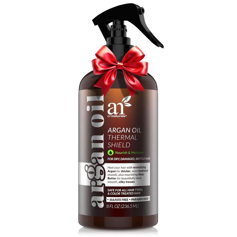 Artnaturals Thermal Hair Protector Spray - (8 Fl Oz / 236ml) - Heat Protectant Spray against Flat Iron Heat - Argan Oil Preventing Damage, Breakage and Split Ends - Sulfate Free (ANHA-0801)