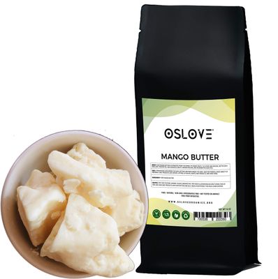 Oslove Organics Mango Butter 1 LB Pure, Natural, Hand -packed, Fresh &amp; Fluffy in DIY mixes | Obtained from Mango seeds | Use for DIY leave in conditioner, Salves, Body Butter, Lotions &amp; Soaps