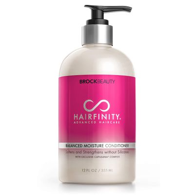 Hairfinity Balanced Moisture Biotin Conditioner - Silicone &amp; Sulfate Free Growth Formula - Treatment for Damaged, Dry, Curly or Frizzy Hair - Thickening for Thin Hair, Safe for Color Treated Hair 12oz