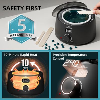 Lifestance Waxing Kit- L2 Digital Wax Warmer Hair Removal Machine- 4 Packs of Wax Beads(14.1 oz total) with 42 Items- Wax Pots Professional for All Hair Types- Eyebrow- Facial- Bikini