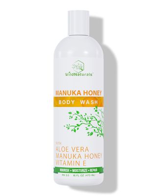 Manuka Honey Eczema and Psoriasis Body Wash - Organic, Vegan &amp; Gluten-Free Body Wash with Manuka Honey, Aloe Vera &amp; Cehami Flower Extract - Sulfate-Free &amp; Natural