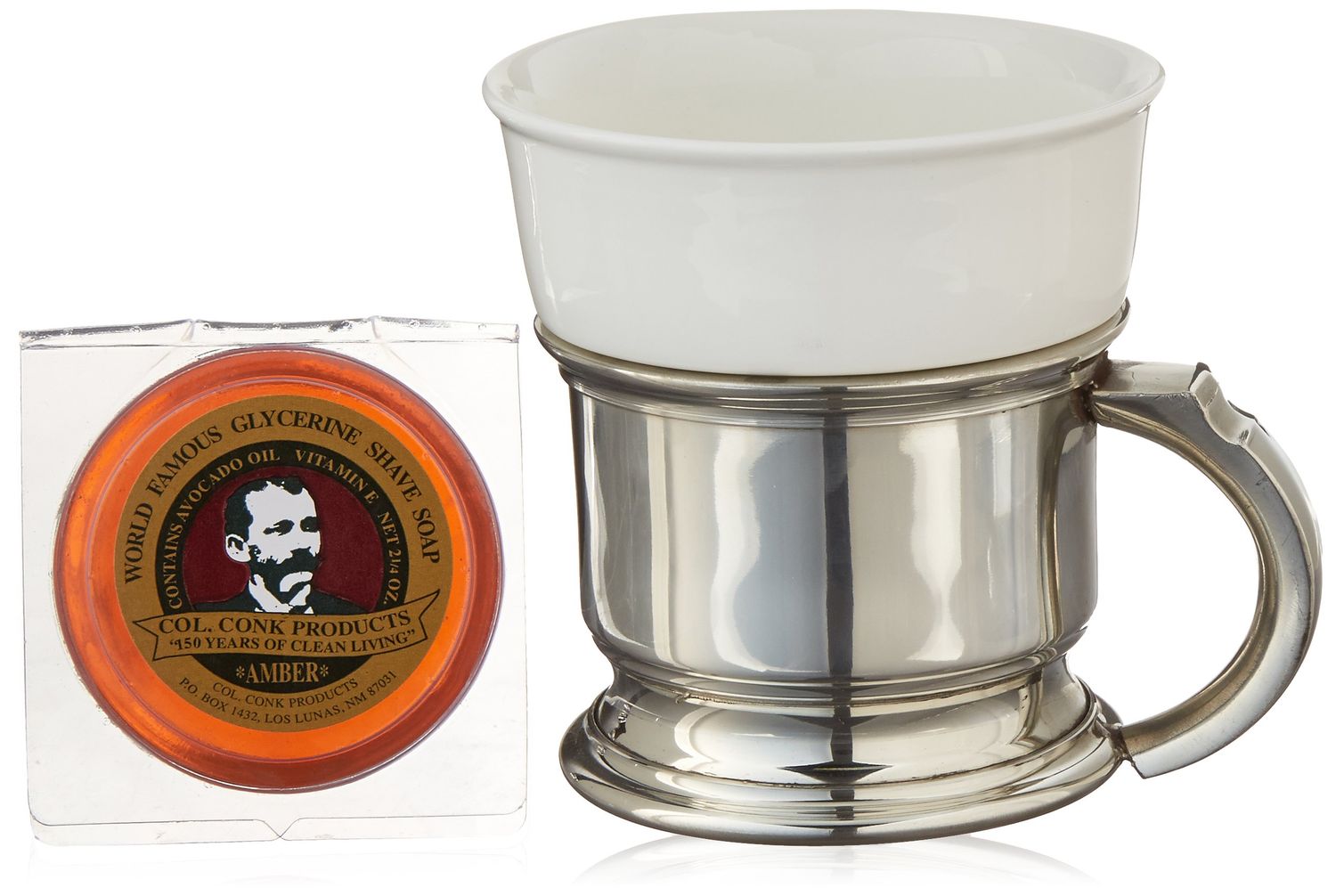 Colonel Conk No.127 Shaving Mug with Pewter Caddy