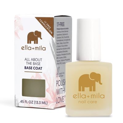 ella+mila &quot;All About the Base - Coat Nail Polish - Long-lasting Ridge Filler Base Coat - Nail Care that Helps Smooth &amp; Fill Natural Nails (0.45 fl oz)