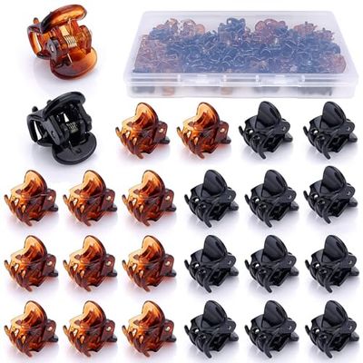 JANYUN 48 Pcs Small Mini Hair Claw Clips Hair Clamps for Women Girl&#39;s Hair (Black Brown)