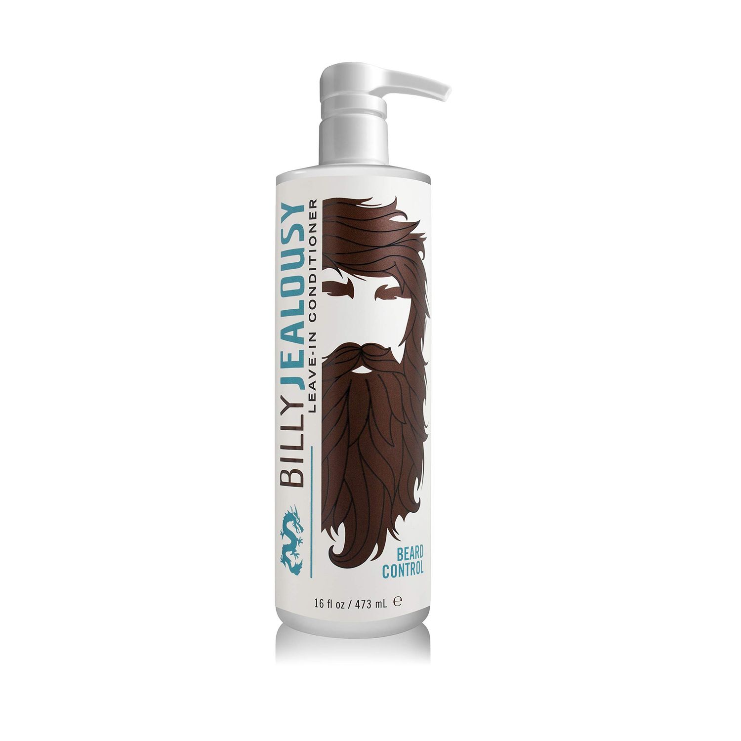 Billy Jealousy Beard Control Leave In Beard Conditioner for Men with Aloe Leaf Juice and Jojoba Seed Oil, Softens Hair and Skin, Light Hold with Matte Finish, 16 Fl Oz