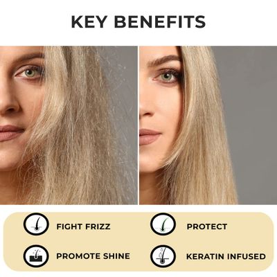 Hair serum for frizzy and damaged hair: Anti Frizz Hair Serum with Hydrating and Strengthening Properties. Non-Oily Hair Treatment Serum for Shine and Frizz Control (100ml / 3.38Fl. Oz).