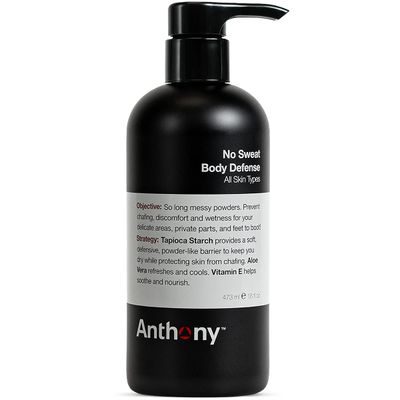 Anthony No Sweat Body Defense Deodorant for Men - Anti-Chafing, Anti-Itch Cream-to-Powder Lotion for Sweat and Body Odor Control - 16 Fl Oz