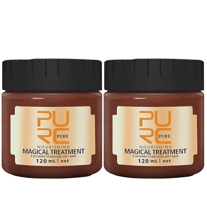 2 Pcs 120ml PURC Magical Hair Mask - 5 Seconds Repairs Damage, Advanced Molecular Repair for Roots, Keratin Treatment &amp; Conditioner for Dry &amp; Damaged Hair