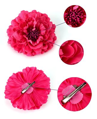 Hair Flower Clips Brooch Boutique Hair Accessories Bohemia Hairpins for Women Girls (Rose)