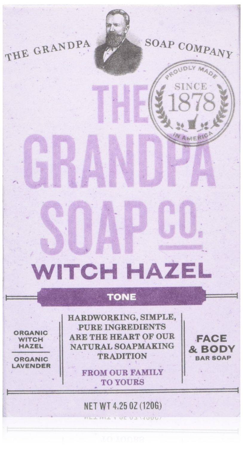 Grandpa&#39;s Witch Hazel Bar Soap Soft and Gentle 4.25 Ounce (Pack of 4)