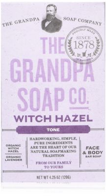 Grandpa&#39;s Witch Hazel Bar Soap Soft and Gentle 4.25 Ounce (Pack of 4)